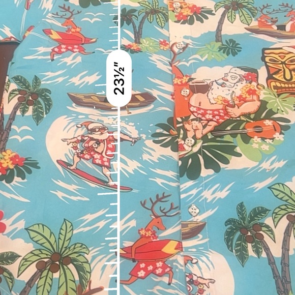 SSLR Christmas Hawaiian Print youth boy’s button down Shirt size MED. polyester - Picture 3 of 6